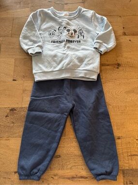 Disney Kids "Friends Forever" Blue Pullover Navy Bottoms Set size 24 months